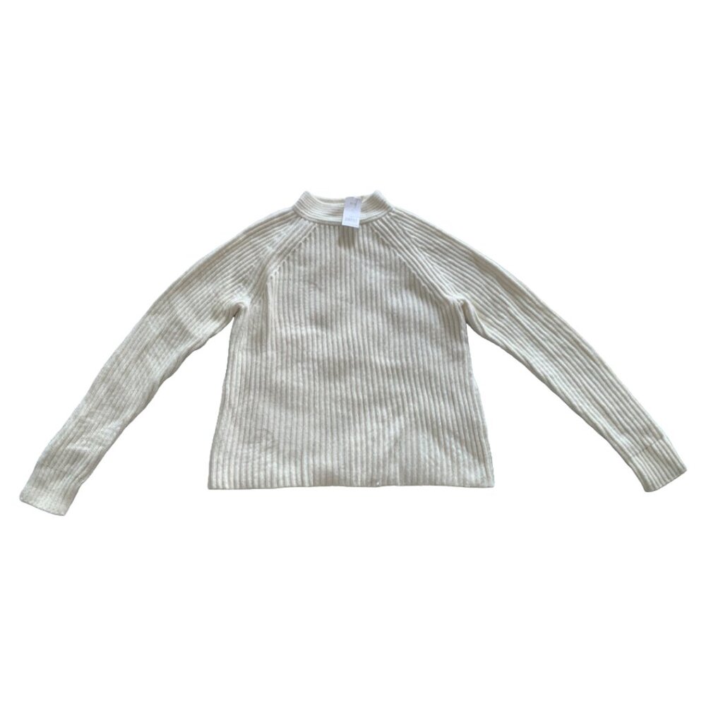NWT BANANA REPUBLIC Womens' Ivory Ribbed Raglan Chunky Sweater Sz Small - Picture 4 of 7